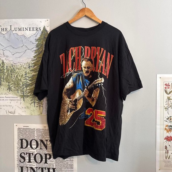Source Unknown Other - Zach Bryan Concert Tour Graphic T-Shirt Black